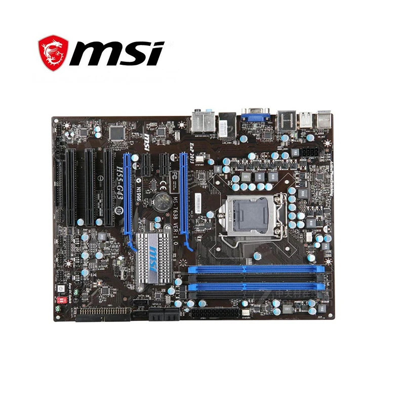 Для MSI H55 G43 материнская плата LGA 1156 DDR3 для Intel H55M настольная SATA II PCI E X16