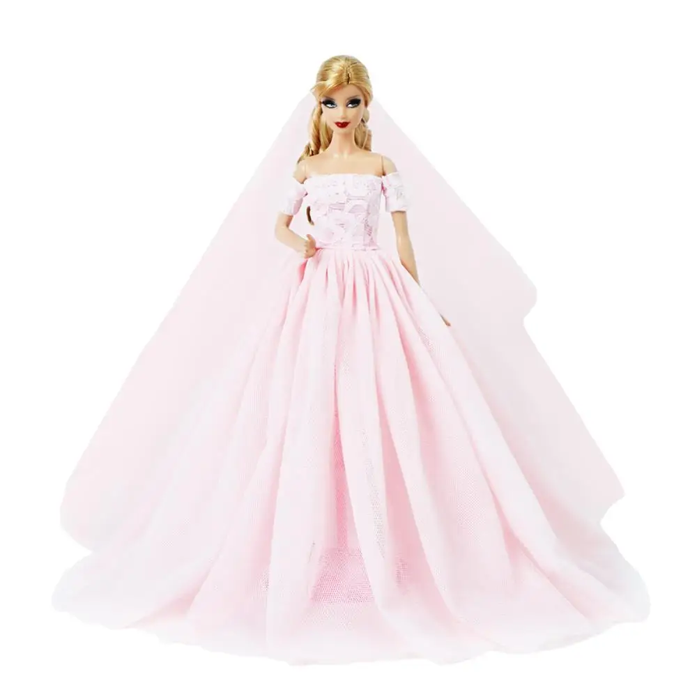 2 Set Outfits Pink Lace Wedding Dress + Men Suit Tuxedo Party Ball Gown Princess Accessories Clothes for Barbie Ken Doll Toy | Игрушки и