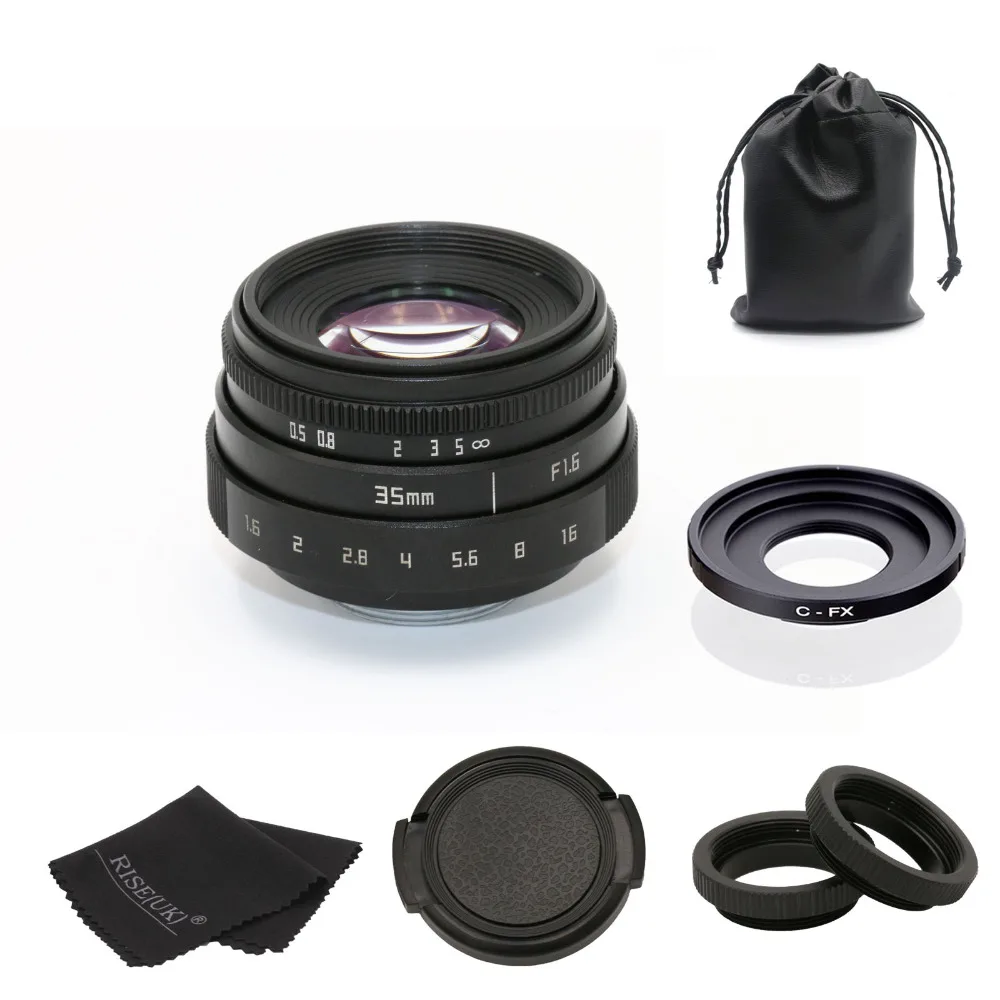 

fujian 35mm f1.6 C mount camera CCTV Lens II +C mount adapter ring+Macro for Fuji Fujifilm X-Pro1 (C-FX)