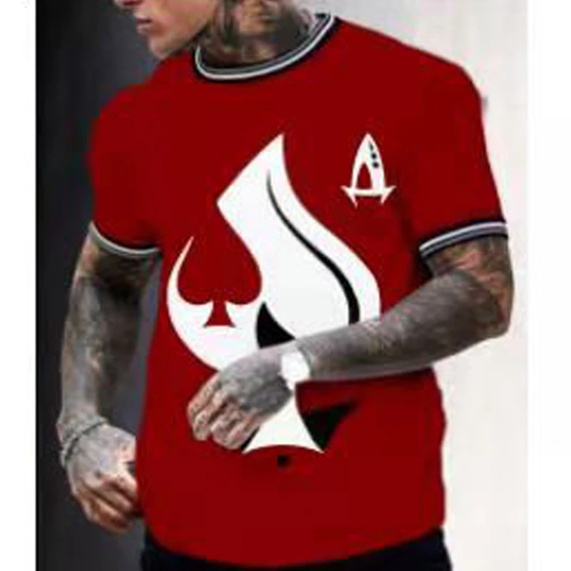 Fashion Poker Printed Mens T-Shirts Summer Short Sleeve O-Neck Pullover Top Pop Casual T Shirt For Male Plus Size Tee Streetwear
Fashion Poker Printed Mens T-Shirts Summer Short Sleeve O-Neck Pullover Top Pop Casual T Shirt For Male Plus Size Tee Streetwear