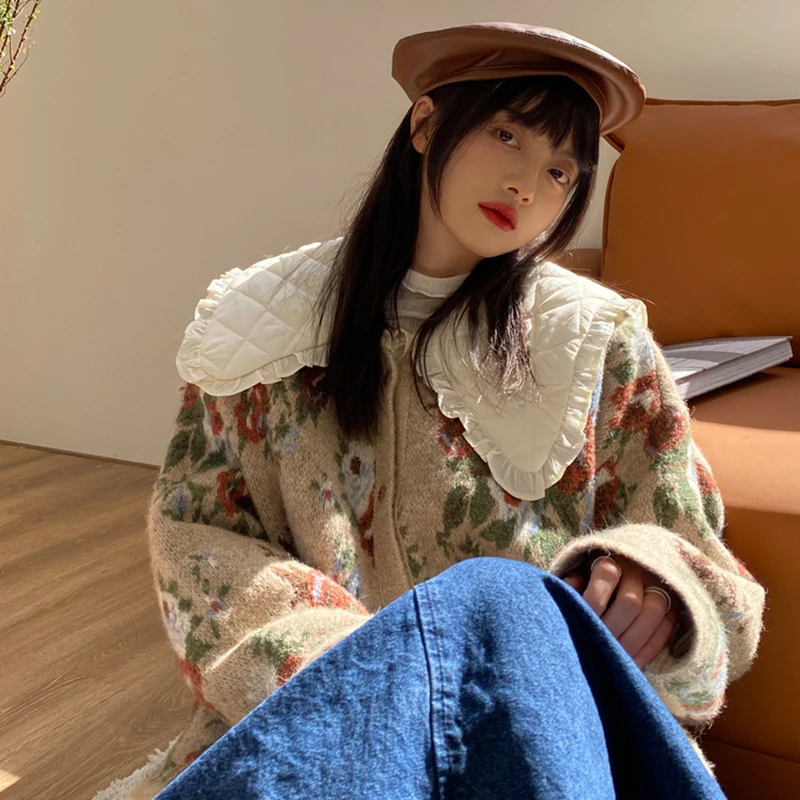 YouJIng 2021 Spring Women Fashion New Round Neck Long sleeve Mohair Cardigan Retro Flower Embroidery Loose Knit Jacket Coat
YouJIng 2021 Spring Women Fashion New Round Neck Long sleeve Mohair Cardigan Retro Flower Embroidery Loose Knit Jacket Coat