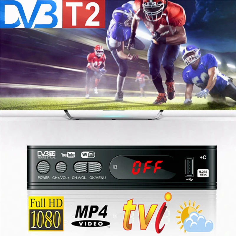 Dvb T2 Wifi Usb2.0 Full HD 1080P t2 тюнер ТВ приставка HDMI совместимый ресивер встроенное