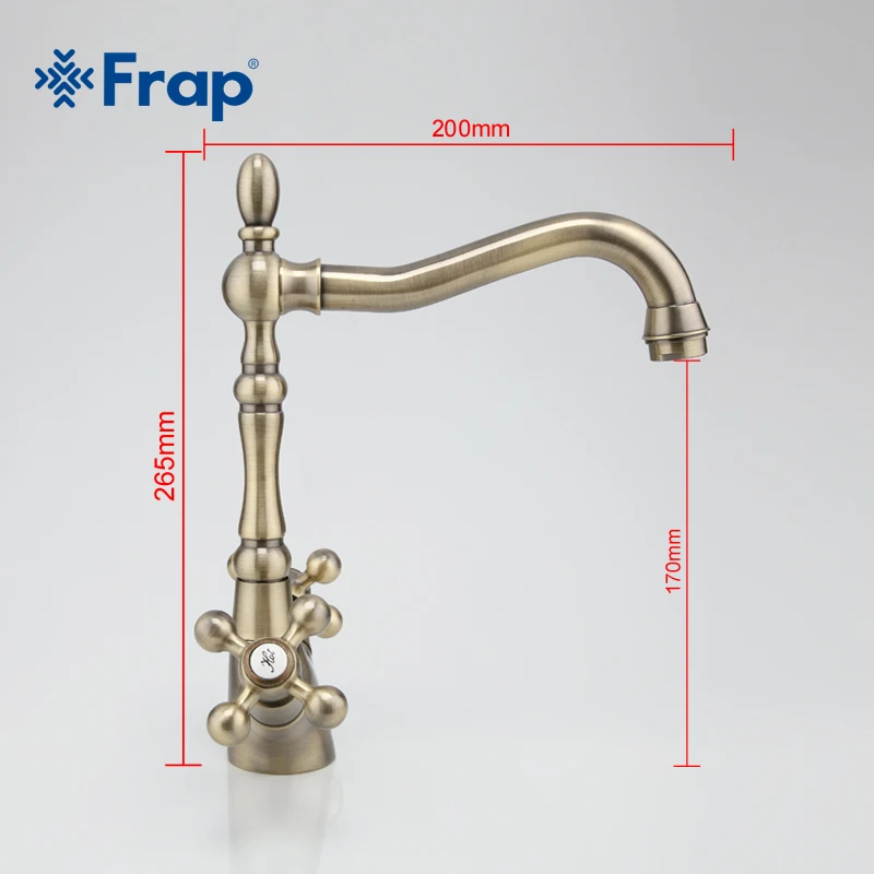 Retro Style Double Handle Kitchen Faucet Tap Antique Brass Hot and Cold Water Tap 360 Degree Rotating F4019-4
Retro Style Double Handle Kitchen Faucet Tap Antique Brass Hot and Cold Water Tap 360 Degree Rotating F4019-4