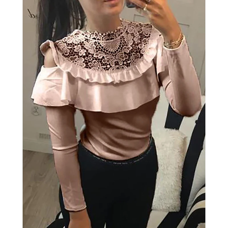 Women's T-Shirt Solid Gray Color Casual Loose Round Neck Lace Ruffle Long Sleeve Harajuku 2021 Spring Autumn Female Top SJ8245X
Women's T-Shirt Solid Gray Color Casual Loose Round Neck Lace Ruffle Long Sleeve Harajuku 2021 Spring Autumn Female Top SJ8245X