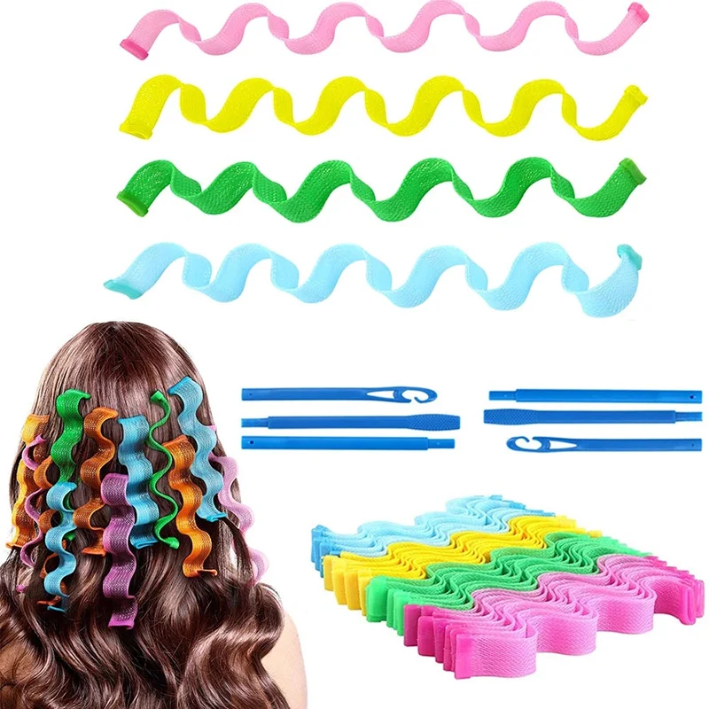24PCS Magic Water Ripple Wave Hair Curler with Hooks 50cm Hairstyle Roller Sticks Curling Reusable DIY Hair Styling Tools
24PCS Magic Water Ripple Wave Hair Curler with Hooks 50cm Hairstyle Roller Sticks Curling Reusable DIY Hair Styling Tools