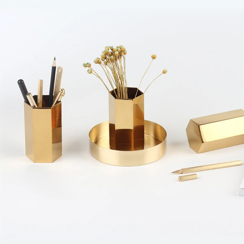Creative Hexagon Desktop Pen Holder Makeup Brush Organizer Utensil Household Desktop Small Item Object Pen Storage Box 
Creative Hexagon Desktop Pen Holder Makeup Brush Organizer Utensil Household Desktop Small Item Object Pen Storage Box