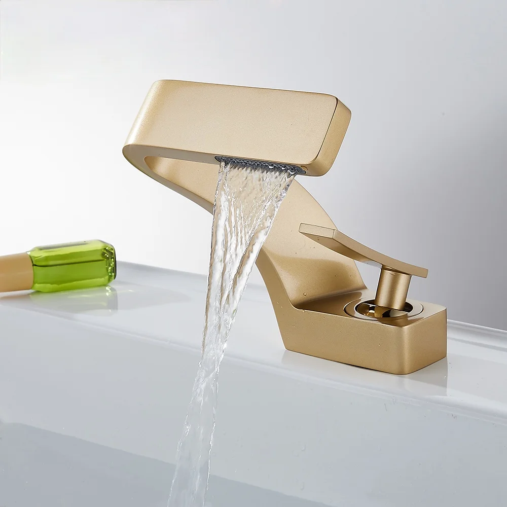 Brushed Gold&Black Faucet Bathroom Sink Faucets Hot Cold Water Mixer Crane Deck Mounted Single Hole Bath Tap Chrome Finished
Brushed Gold&Black Faucet Bathroom Sink Faucets Hot Cold Water Mixer Crane Deck Mounted Single Hole Bath Tap Chrome Finished