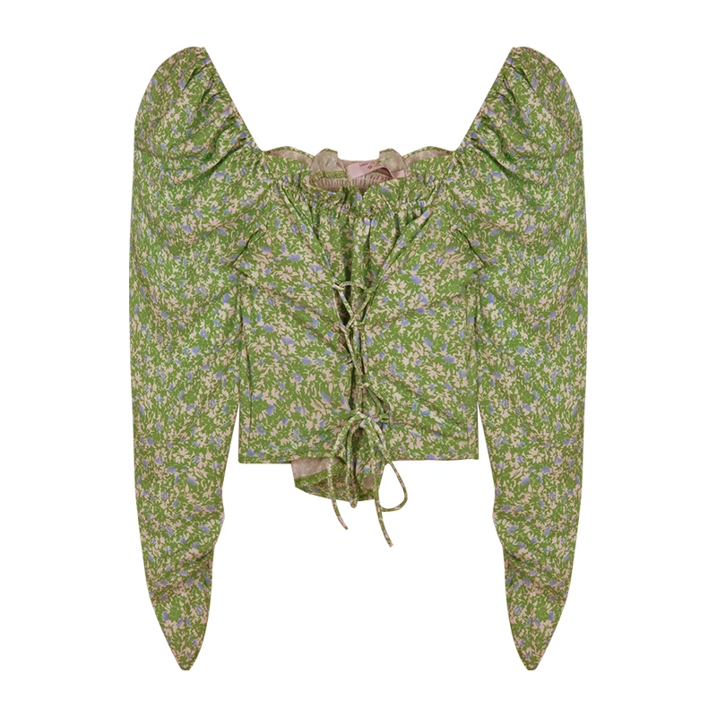 2021 Women Green Print Blouse Vintage Long Sleeve Lace-Up Womens Tops and Blouses Women Shirts Blusas Roupa Feminina Tops
2021 Women Green Print Blouse Vintage Long Sleeve Lace-Up Womens Tops and Blouses Women Shirts Blusas Roupa Feminina Tops