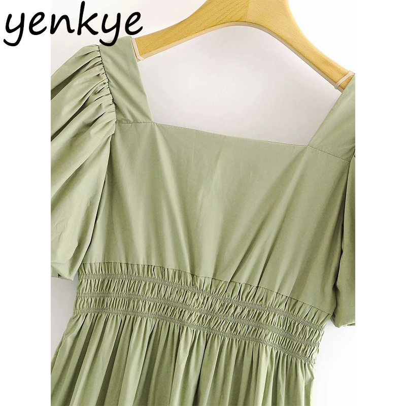 Summer 2020 Women Vintage Solid Color Female V Neck Lantern Sleeve Elastic Waist A-line Elegant Dress Midi vestido
Summer 2020 Women Vintage Solid Color Female V Neck Lantern Sleeve Elastic Waist A-line Elegant Dress Midi vestido