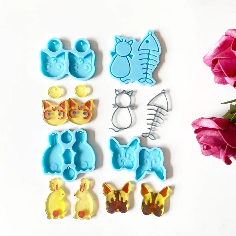 1 Set Shiny Cat Fish Rabbit Earrings Mould Silicone Epoxy Resin Molds DIY Earrings Jewelry Making Keychain Jewelry Tools
1 Set Shiny Cat Fish Rabbit Earrings Mould Silicone Epoxy Resin Molds DIY Earrings Jewelry Making Keychain Jewelry Tools