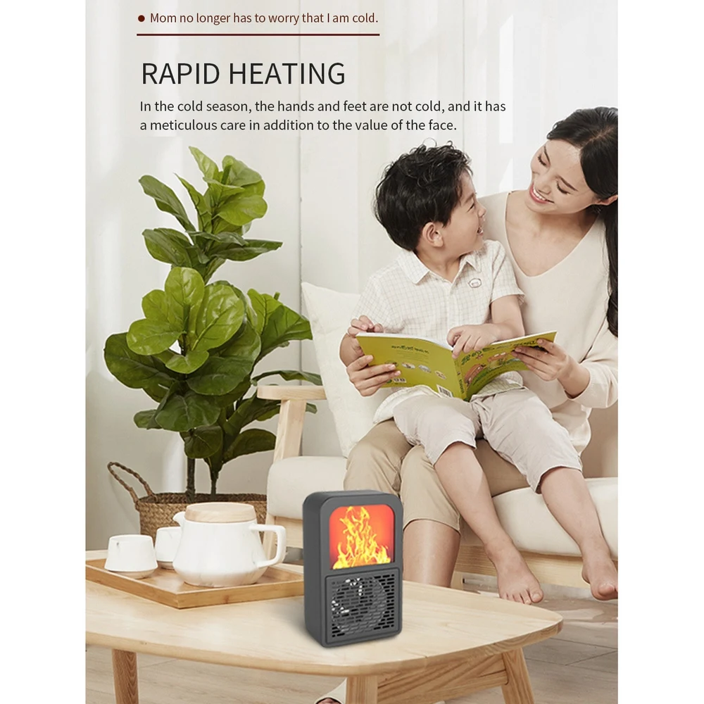 3D desktop flame electric heater heater home mini office heater Flame heater: 1 gear open air + 3D flame 1 gear closed
3D desktop flame electric heater heater home mini office heater Flame heater: 1 gear open air + 3D flame 1 gear closed