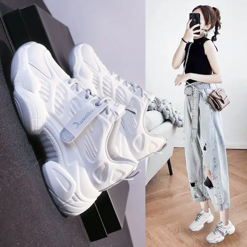 Fashion White Split Leather Women Chunky Sneakers White Shoes Lace Up Tenis Feminino Zapatos De Mujer Platform Women Casual Shoe
Fashion White Split Leather Women Chunky Sneakers White Shoes Lace Up Tenis Feminino Zapatos De Mujer Platform Women Casual Shoe