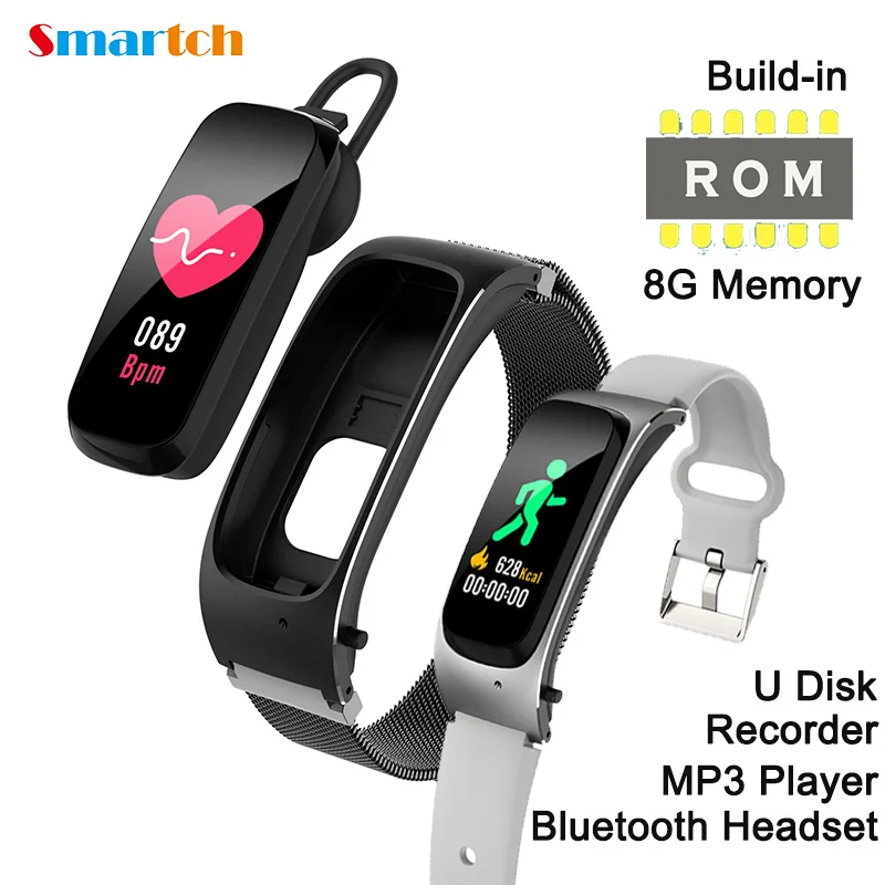 2 в 1 Смарт-браслет с Bluetooth-наушниками 8G память MP3-плеер, диктофон, U-диск, пульсометр, многофункциональный смарт-браслет для фитнеса
2 в 1 Смарт-браслет с Bluetooth-наушниками 8G память MP3-плеер, диктофон, U-диск, пульсометр, многофункциональный смарт-браслет для фитнеса