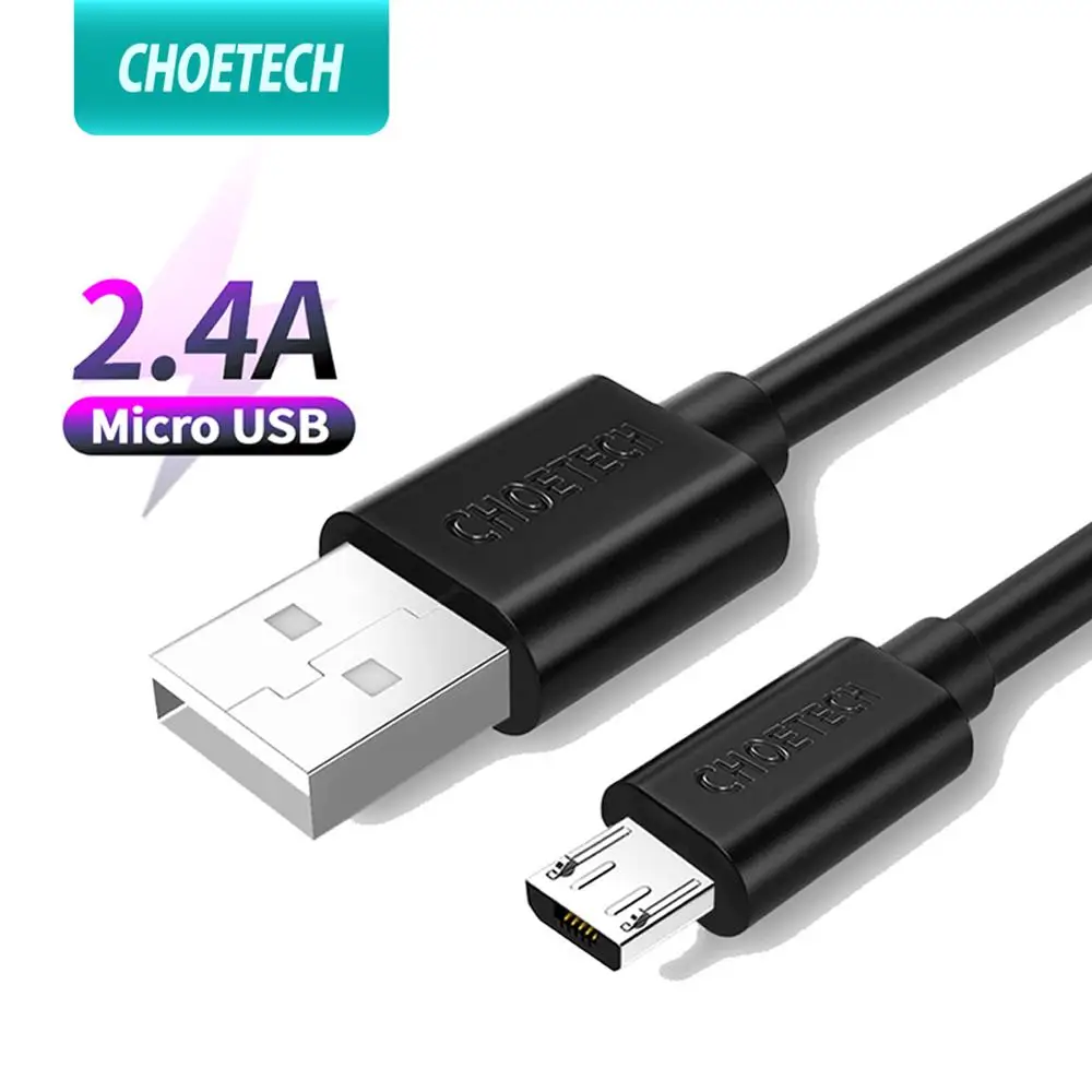 CHOETECH Micro USB Кабель 2.4A Нейлоновый Шнур для Зарядки Телефона кабель Провод Быстрой