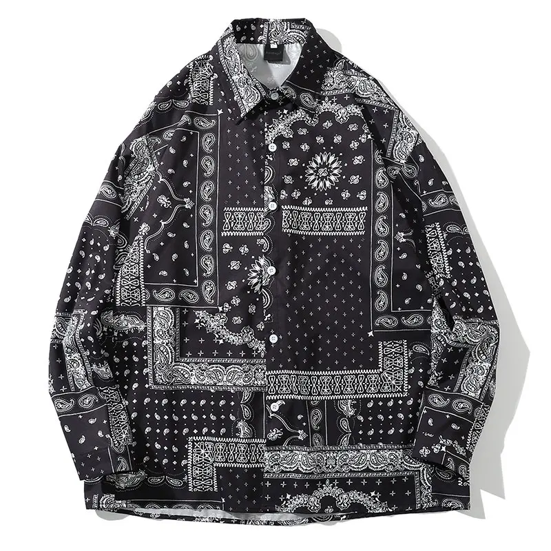 2021 Black Men's Shirt Retro Harajuku Style Shirt Men and Women Long-sleeved Hip-hop Art Hipster Street Jacket Japanese Fashion
2021 Black Men's Shirt Retro Harajuku Style Shirt Men and Women Long-sleeved Hip-hop Art Hipster Street Jacket Japanese Fashion