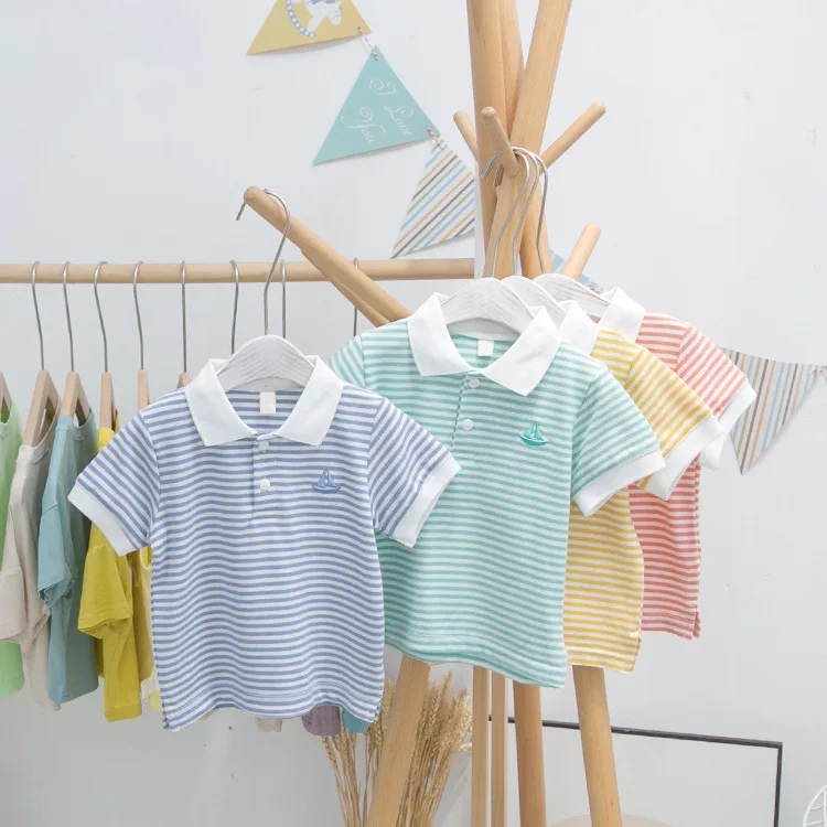 Toddler Boys T-shirts Casual Lapel Striped Short Sleeve Tops for Girl Kids Clothing Summer Baby Boy Clothing 2020 Child Tshirts
Toddler Boys T-shirts Casual Lapel Striped Short Sleeve Tops for Girl Kids Clothing Summer Baby Boy Clothing 2020 Child Tshirts