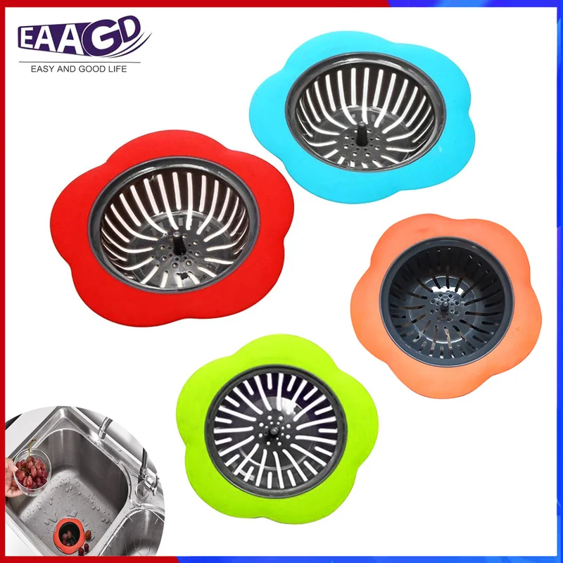 1Pcs Flower shaped Silicone TPR Kitchen Sink Strainer Bathroom Shower Drain Sink Drains Cover sink colander Sewer Hair Filter
1Pcs Flower shaped Silicone TPR Kitchen Sink Strainer Bathroom Shower Drain Sink Drains Cover sink colander Sewer Hair Filter