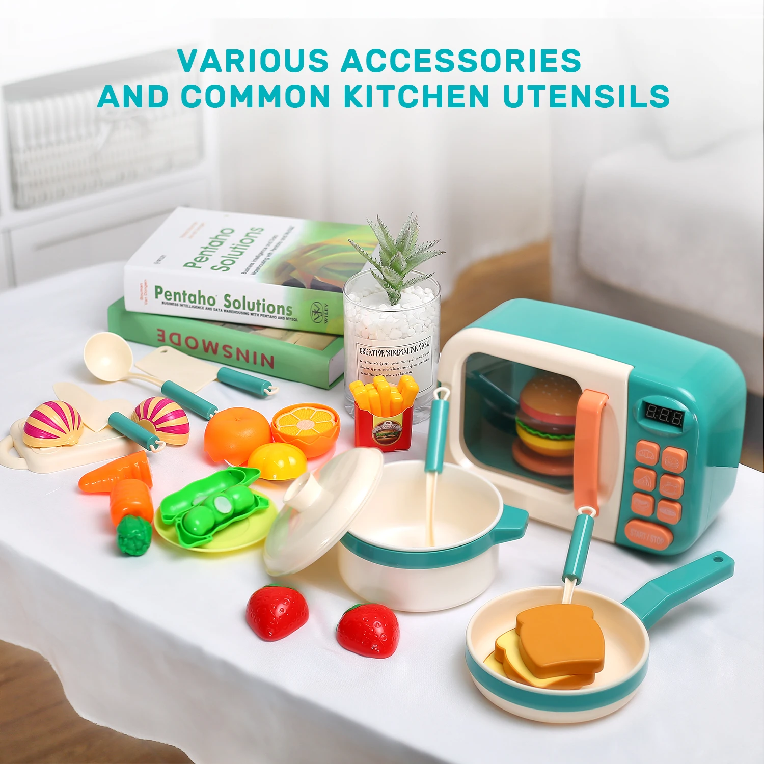 Microwave Toys Kitchen Play Set,Kids Pretend Play Electronic Oven with Play Food,Cookware Pot and Pan Toy Set, Cooking Utensils,
Microwave Toys Kitchen Play Set,Kids Pretend Play Electronic Oven with Play Food,Cookware Pot and Pan Toy Set, Cooking Utensils,