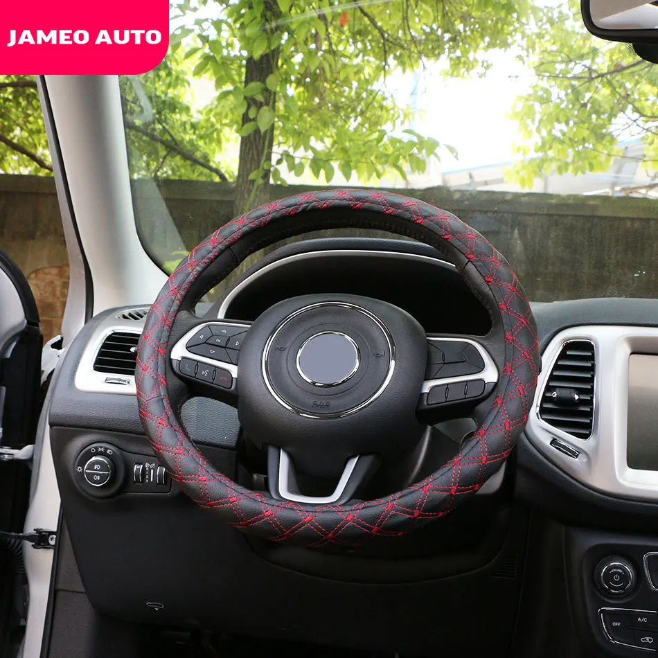 Jameo Auto Faux Leather Car Steering Wheel Cover Case Padding M Size Fits 38cm/15" for Chevrolet Cruze Trax Malibu Aveo Equinox |