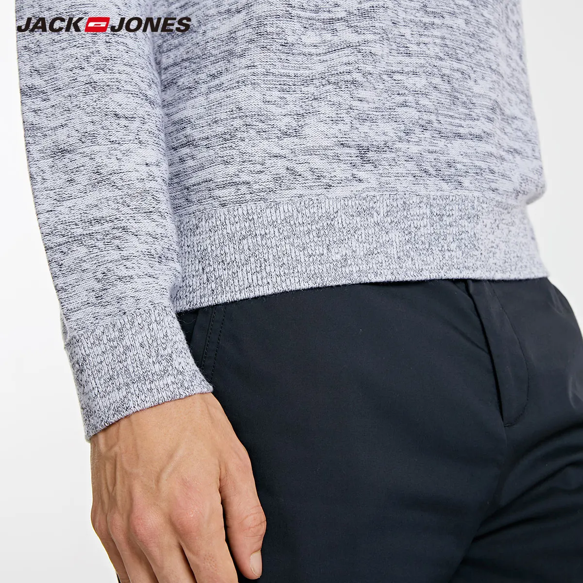 Jack Jones мужской зимний досуг сплайсированные полосатый шерстяной вязаный свитер |