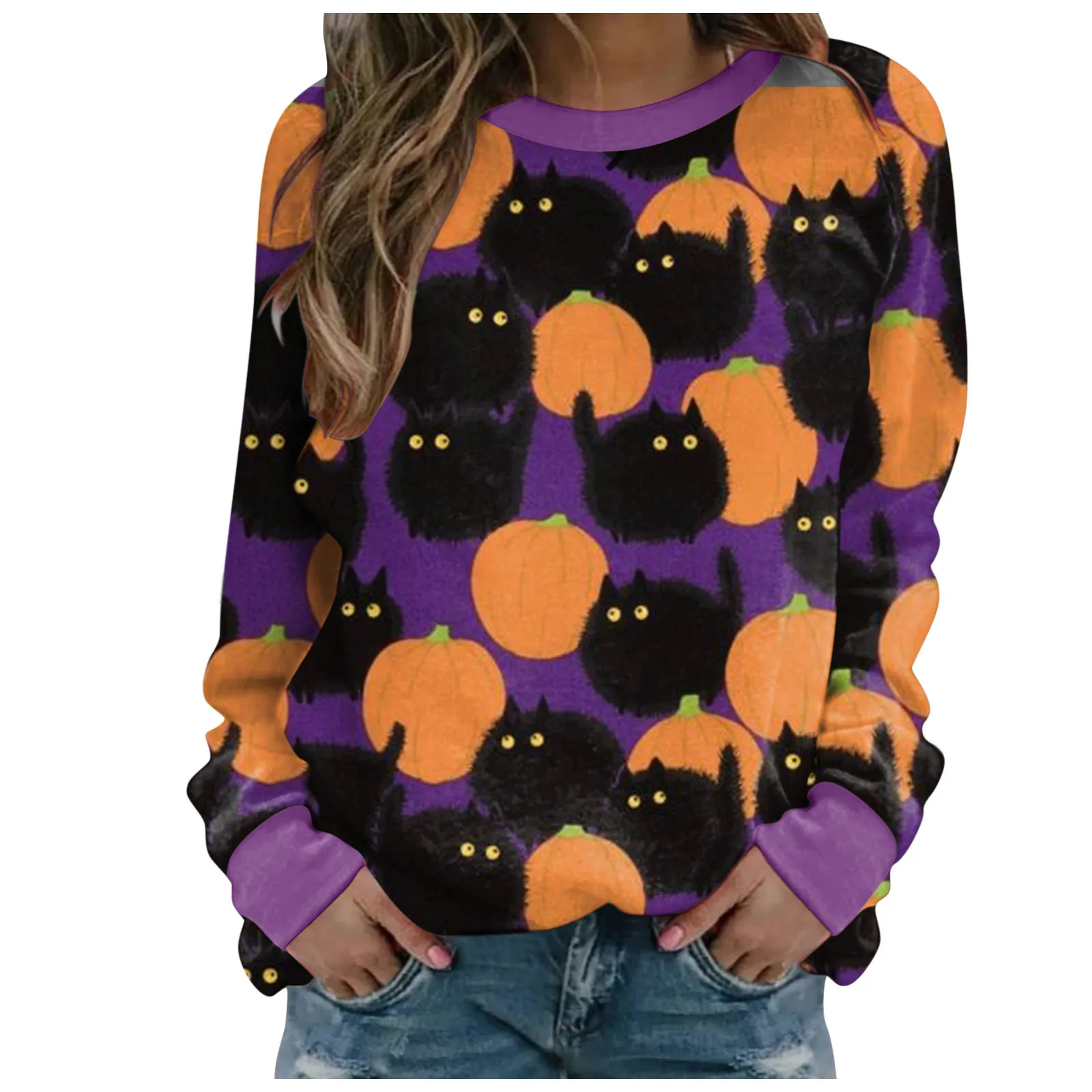 Halloween Cute Printed Crewneck Hoodie Sweatshirt Women Long Sleeve Round Neck Blouse Shirt Autumn Harajuku Top Kawaii Moletom
Halloween Cute Printed Crewneck Hoodie Sweatshirt Women Long Sleeve Round Neck Blouse Shirt Autumn Harajuku Top Kawaii Moletom