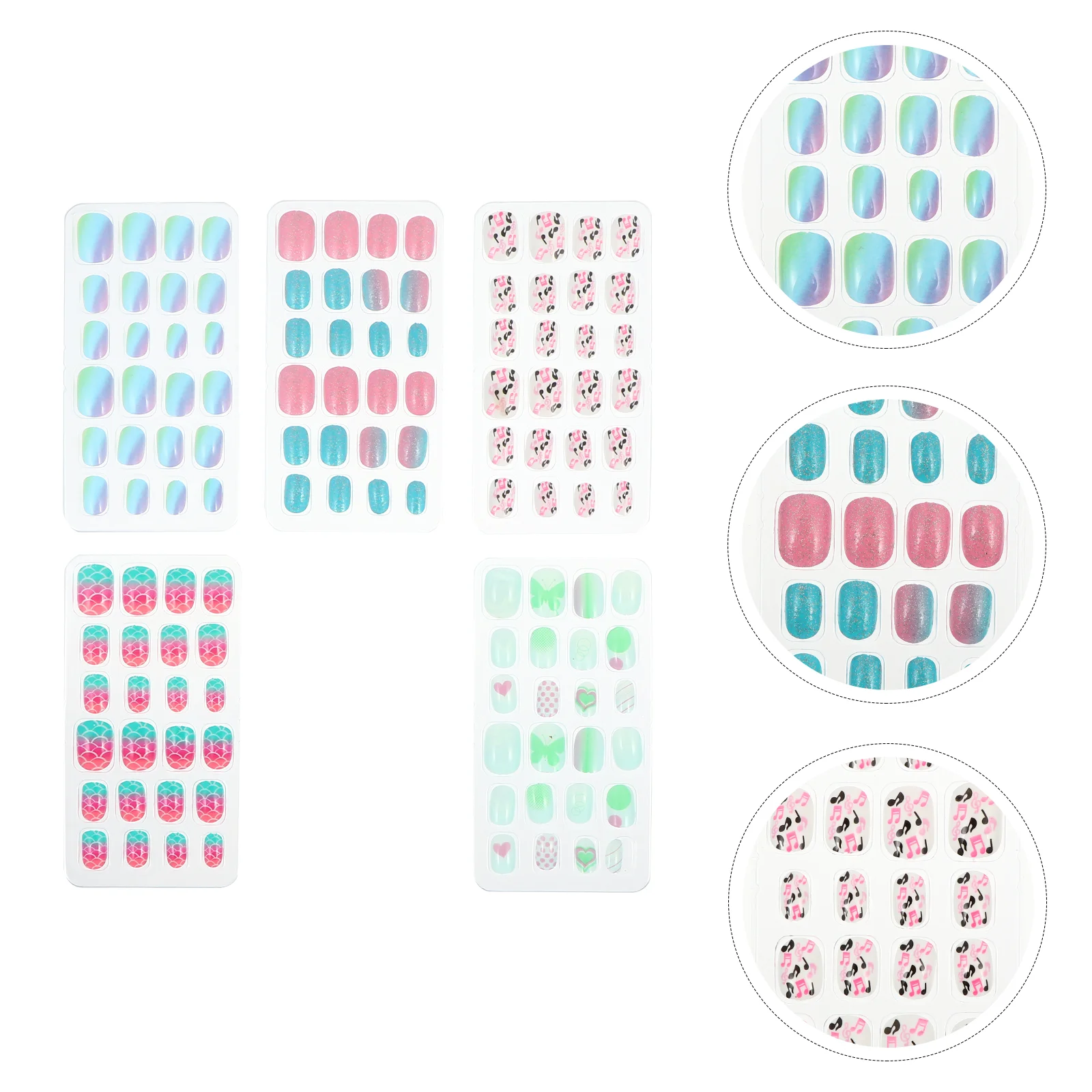 5 Boxes/120pcs Children Nails Kids False Nails Girls Cartoon Press on Fake Nails
5 Boxes/120pcs Children Nails Kids False Nails Girls Cartoon Press on Fake Nails