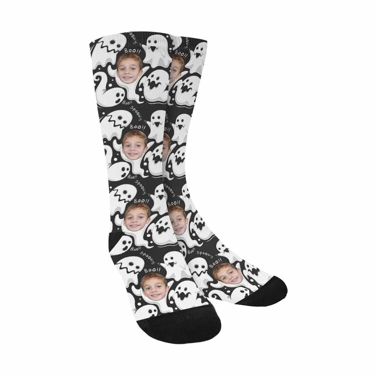 Custom Face Ghost Sublimated Crew Socks
