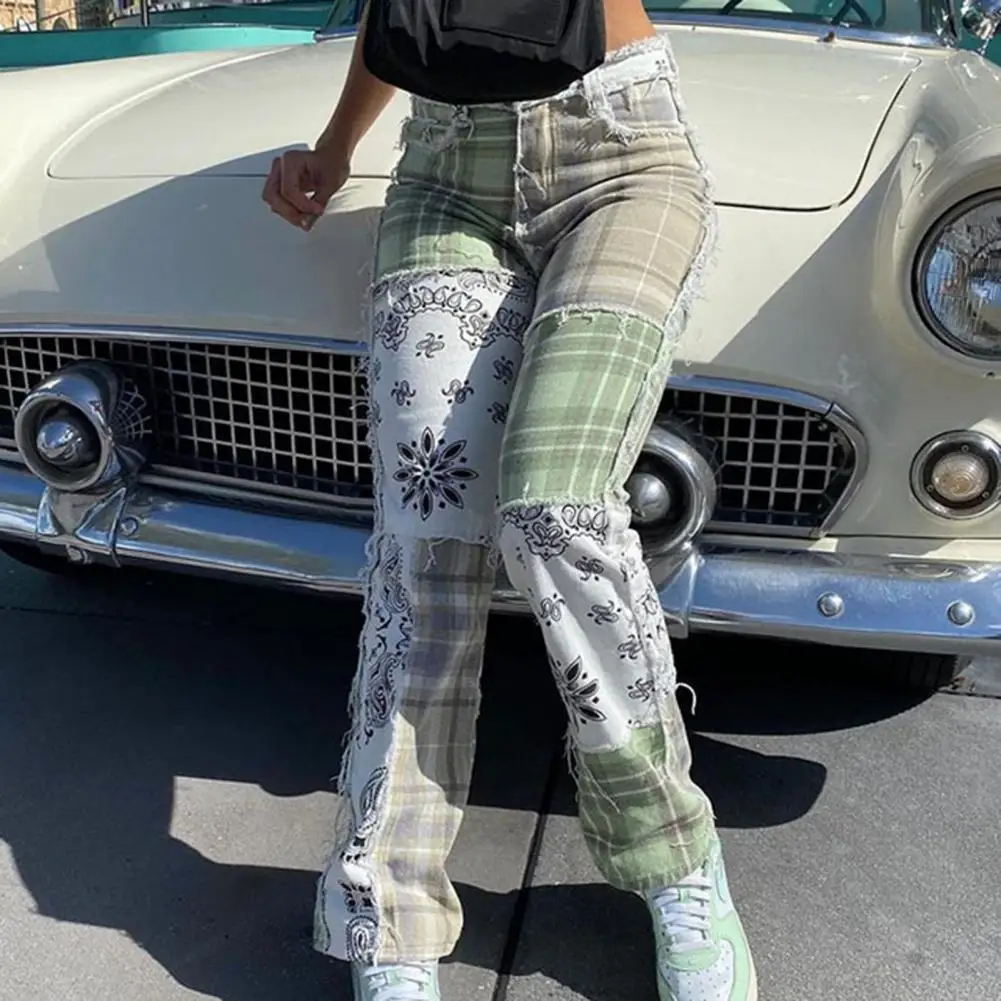 Streetwear E-girl Women Cowboy Striped Patchwork Jeans Street Casual Hip Hop High Waist Loose Straight Jeans Women Fashion Pants
Streetwear E-girl Women Cowboy Striped Patchwork Jeans Street Casual Hip Hop High Waist Loose Straight Jeans Women Fashion Pants