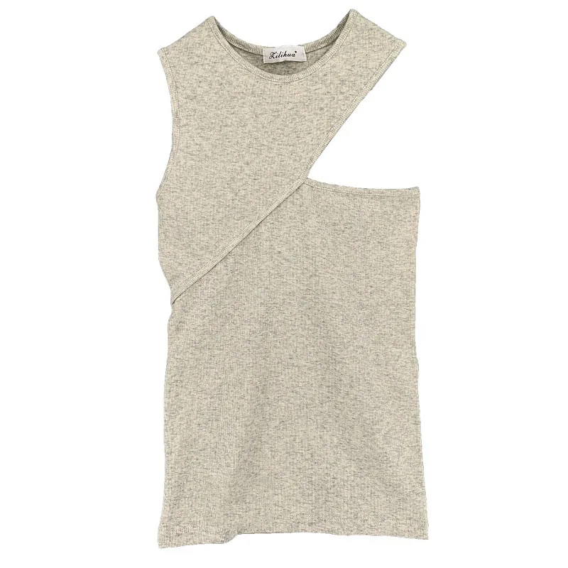 Women's New Four Seasons Solid Color Thread round Neck Stitching Design Sleeveless Vest for Women
Women's New Four Seasons Solid Color Thread round Neck Stitching Design Sleeveless Vest for Women