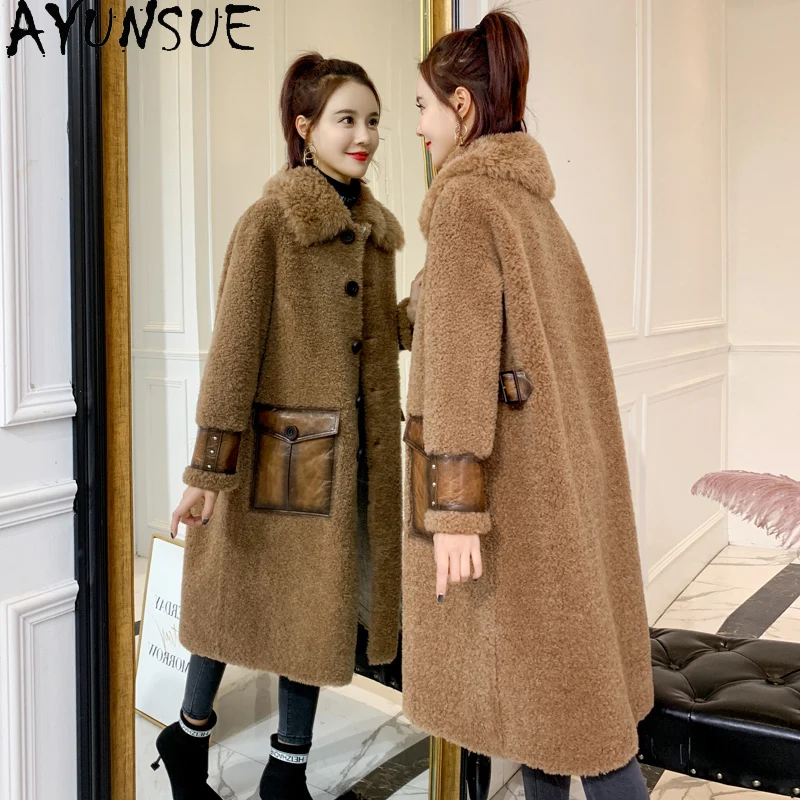 AYUNSUE Winter Jacket Women 2020 Real Fur Coat Female 100% Wool shearing Fur Jacket Long korean sheepskin coat V18D1885 KJ5446
AYUNSUE Winter Jacket Women 2020 Real Fur Coat Female 100% Wool shearing Fur Jacket Long korean sheepskin coat V18D1885 KJ5446