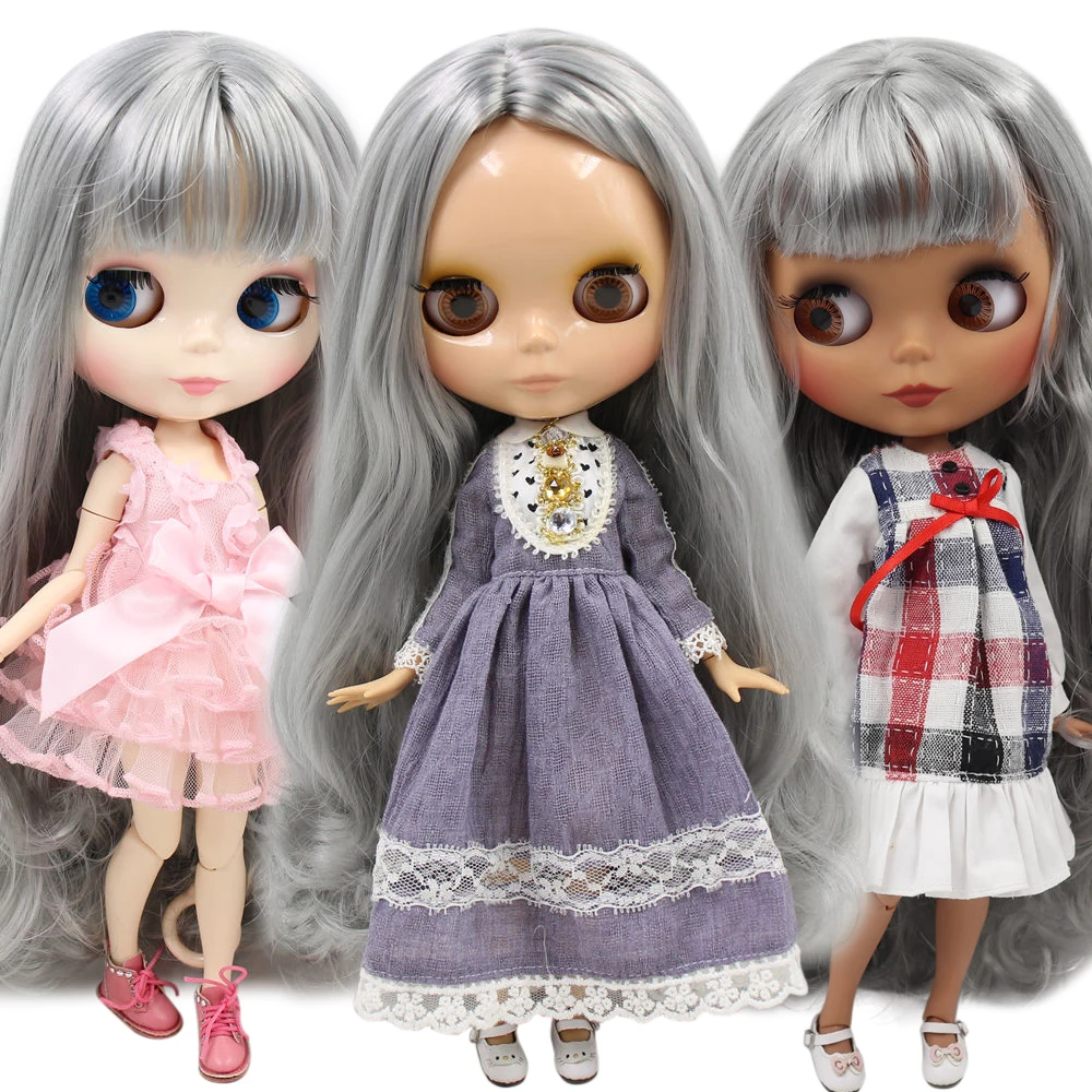Кукла ледяная DBS Blyth No.BL9084 серебристо-серый волос для суставов тела Neo 1/6 BJD |