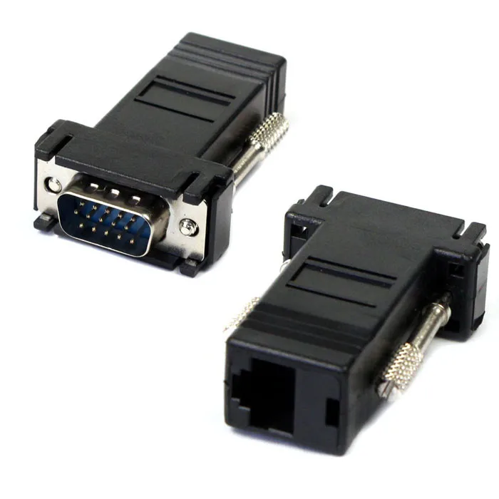 Новый удлинитель VGA штекер к локальной сети Cat5 Cat5e RJ45 Ethernet Female адаптер