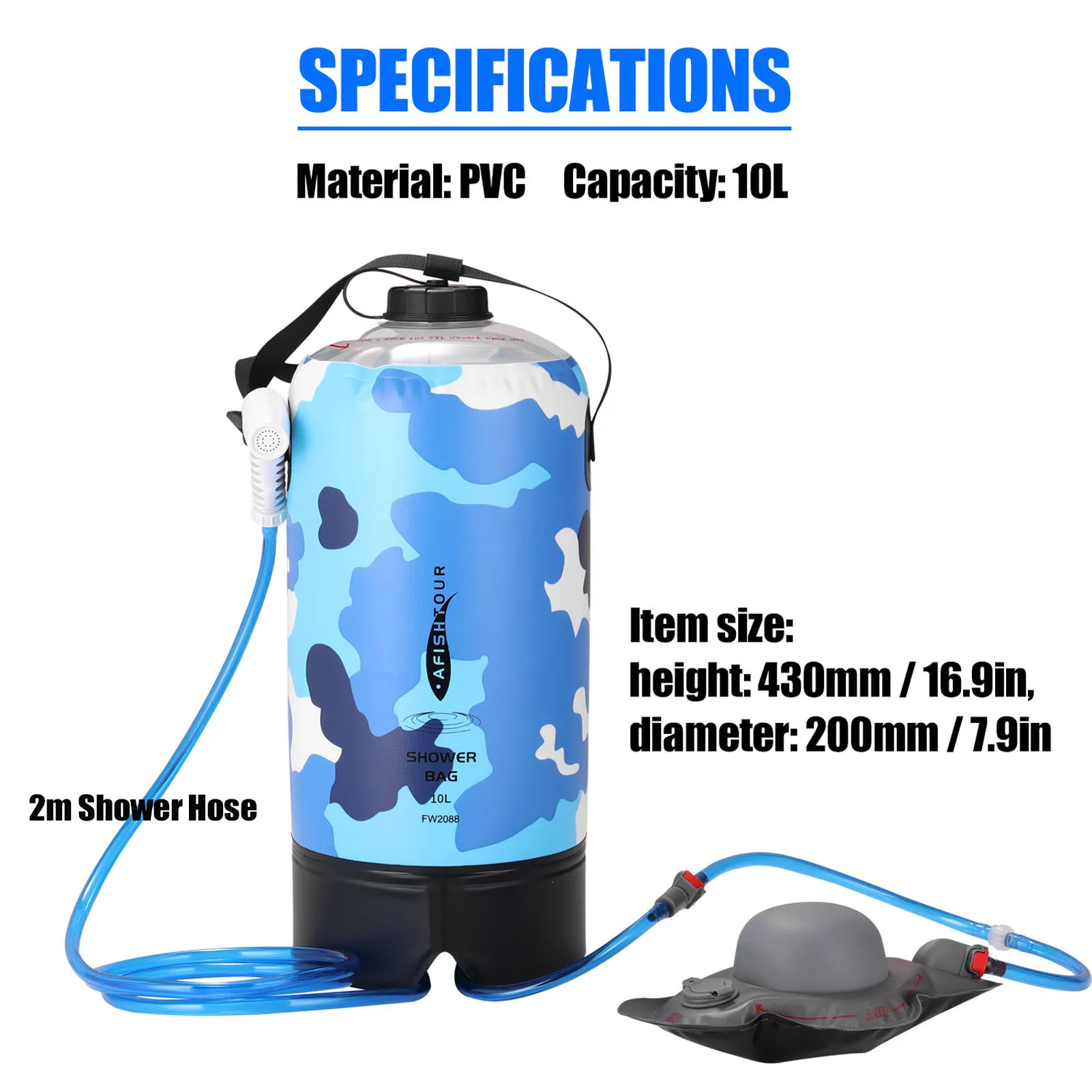 PVC Outdoor Bath Bag 10L Bath Bag Shower Bag Shower Products Portable Camping Mountaineering Equipment With Upgrade Air Pump
PVC Outdoor Bath Bag 10L Bath Bag Shower Bag Shower Products Portable Camping Mountaineering Equipment With Upgrade Air Pump