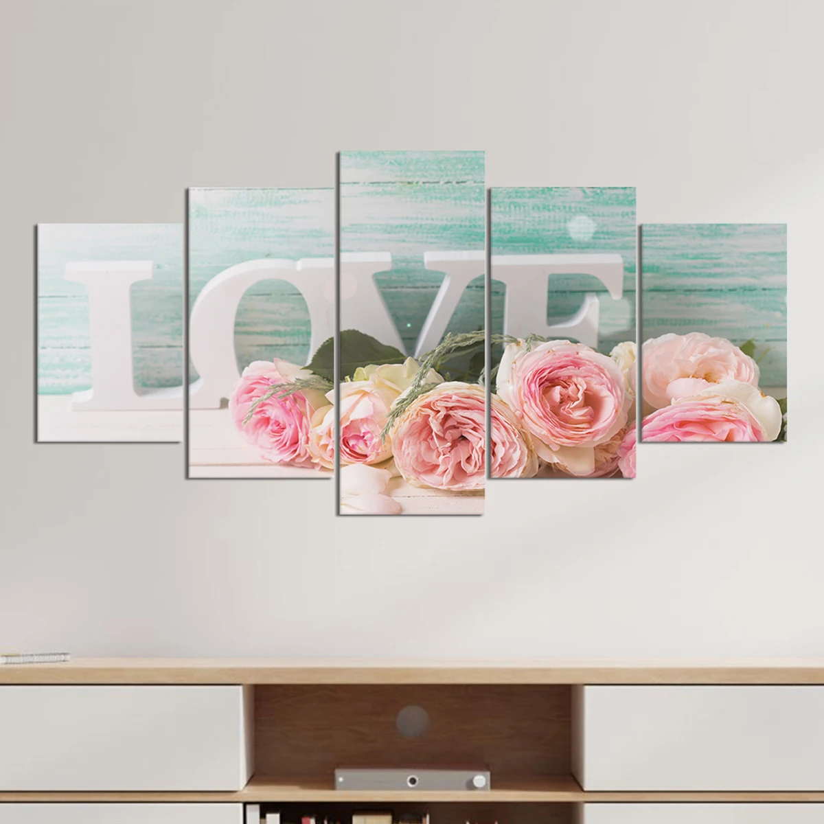 LOVE Pink Flowers Canvas Wall Painting 5 Panel Modular Pictures HD Poster Print Modern Wall Art Pictures Living Room Decoration
LOVE Pink Flowers Canvas Wall Painting 5 Panel Modular Pictures HD Poster Print Modern Wall Art Pictures Living Room Decoration