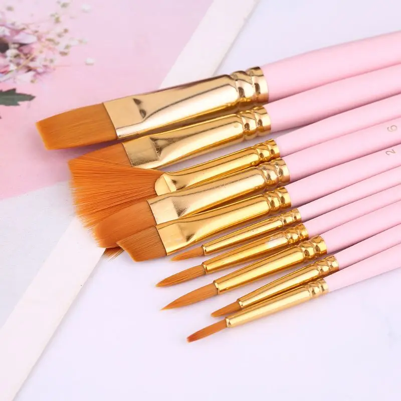 10Pcs Paint Brushes Set Nylon Hair Painting Brush Oil Acrylic Watercolor Pen Art Supplies
10Pcs Paint Brushes Set Nylon Hair Painting Brush Oil Acrylic Watercolor Pen Art Supplies