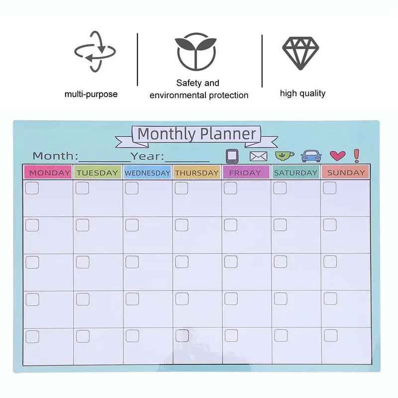 1pc Monthly Plan Table Magnetic Plan Board Note Board Erasable Monthly Planner for Office
1pc Monthly Plan Table Magnetic Plan Board Note Board Erasable Monthly Planner for Office