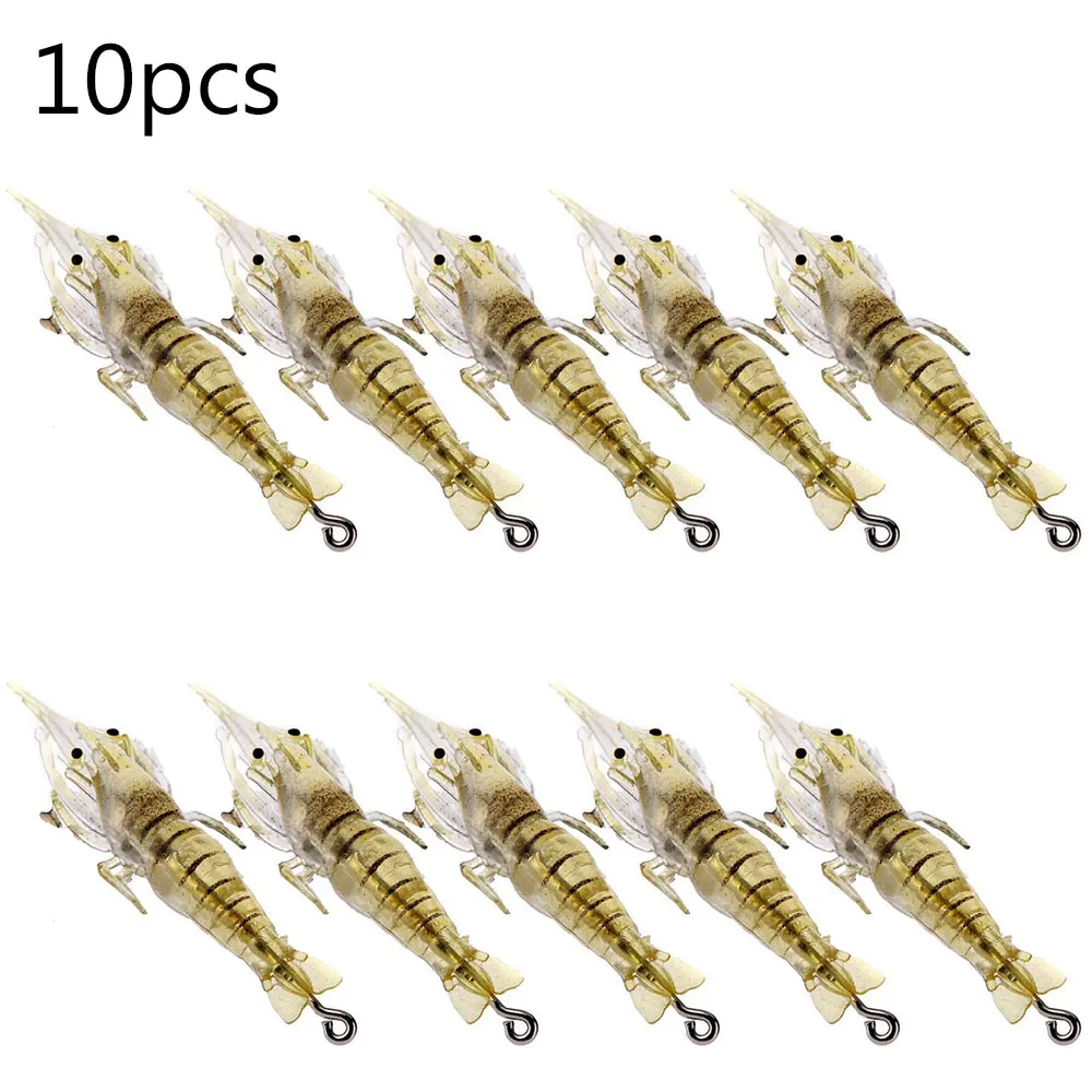 10pcs Simulation Shrimp Soft Prawn Fishing Lures Hook Artificial Shrimp Bait Tackle For Saltwater Sea Boat Fishing
10pcs Simulation Shrimp Soft Prawn Fishing Lures Hook Artificial Shrimp Bait Tackle For Saltwater Sea Boat Fishing