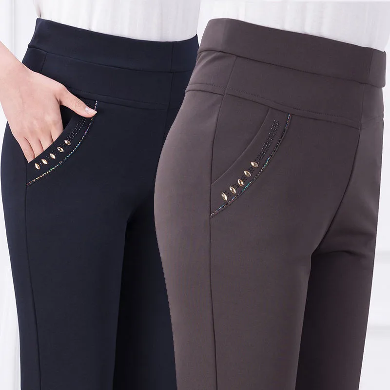 Autumn Women's Trousers New Solid Elastic High Waist Casual Pants Plus Size 5XL Middle-aged Elderly Winter Female Straight Pants
Autumn Women's Trousers New Solid Elastic High Waist Casual Pants Plus Size 5XL Middle-aged Elderly Winter Female Straight Pants