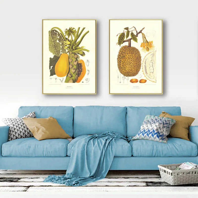 Realistic Tropical Fruit Canvas Decoration Painting Yellow Papaya Durian Wall Art Poster And Pictures For Living Room Decor
Realistic Tropical Fruit Canvas Decoration Painting Yellow Papaya Durian Wall Art Poster And Pictures For Living Room Decor