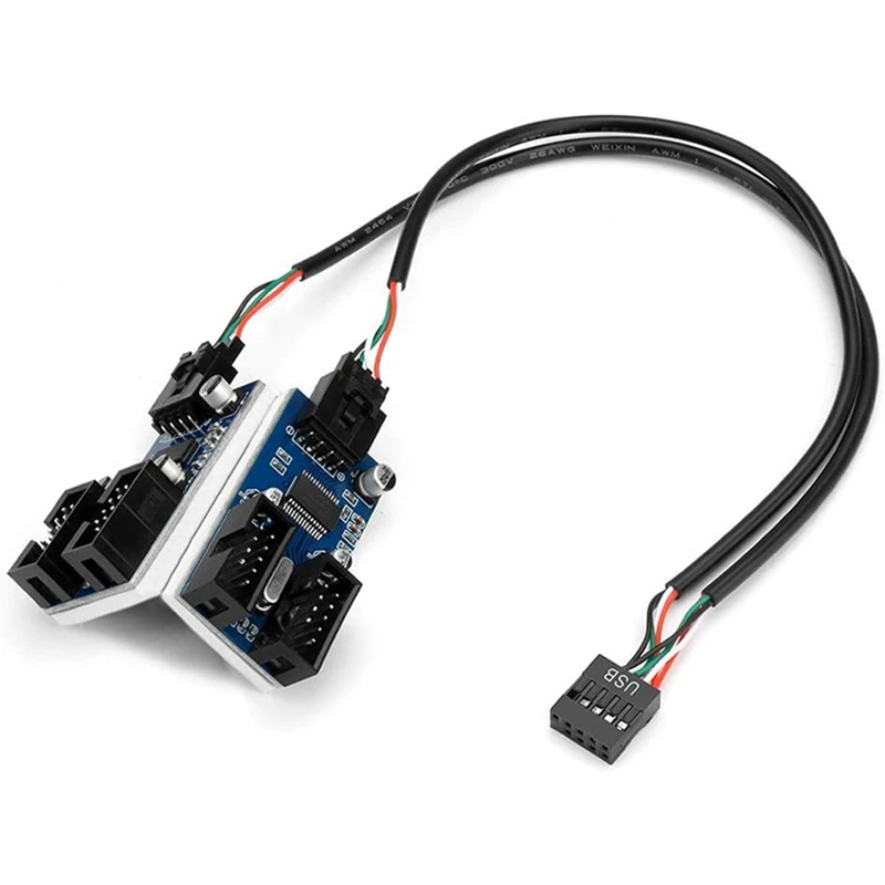2Pcs 9-Pin USB 2.0 Male 1 to 4 Female Splitter Chipset Extender USB 9-Pin Extension Cable 1-To-4 2.0 Hub
2Pcs 9-Pin USB 2.0 Male 1 to 4 Female Splitter Chipset Extender USB 9-Pin Extension Cable 1-To-4 2.0 Hub