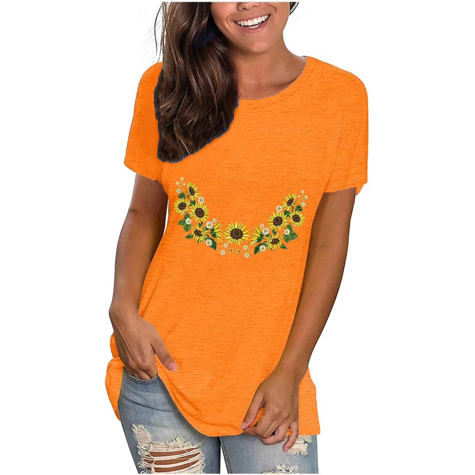 SAGACE Summer Simple Women Casual T-shirt Small Daisy Print Sweet Short Sleeved Polyester Blouse Daily футболка 2021
SAGACE Summer Simple Women Casual T-shirt Small Daisy Print Sweet Short Sleeved Polyester Blouse Daily футболка 2021