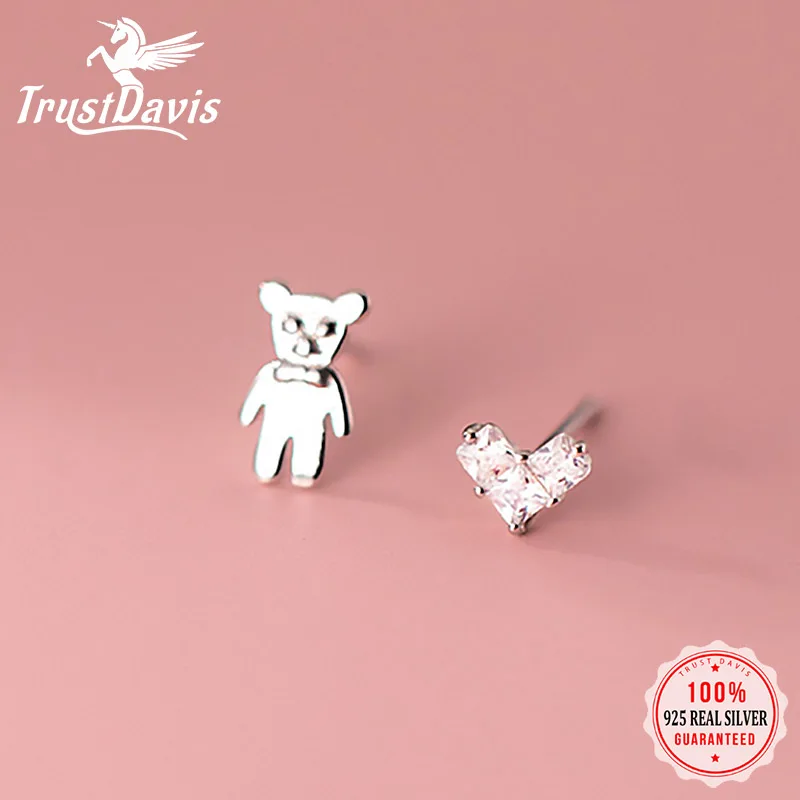 Trustdavis Real 925 Sterling Silver Asymmetric Heart Stud Earrings For Women Wedding Party Fashion CZ Jewelry DA2751
Trustdavis Real 925 Sterling Silver Asymmetric Heart Stud Earrings For Women Wedding Party Fashion CZ Jewelry DA2751
