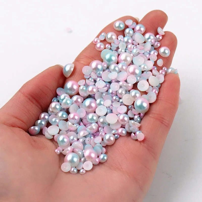 1000pcs/Bag Semicircle Pearl Nail Art Decorations 3.0-5.0mm Colorful Mermaid Gradient Gems DIY Flat Back Manicure Rhinestones#J1 
1000pcs/Bag Semicircle Pearl Nail Art Decorations 3.0-5.0mm Colorful Mermaid Gradient Gems DIY Flat Back Manicure Rhinestones#J1