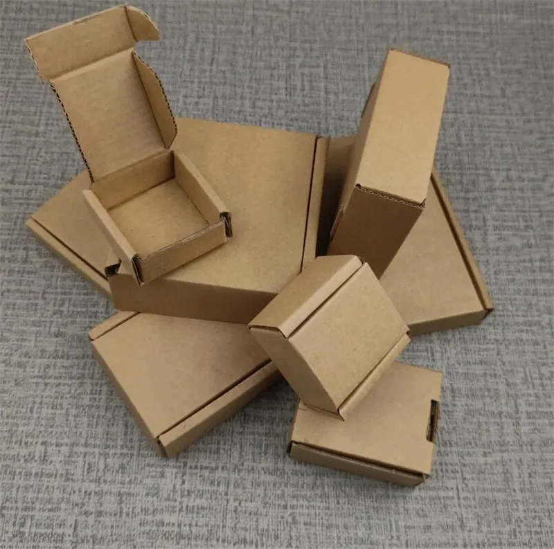 Фото 5 шт утолщенная гофрированная бумажная коробка коричневый - купить