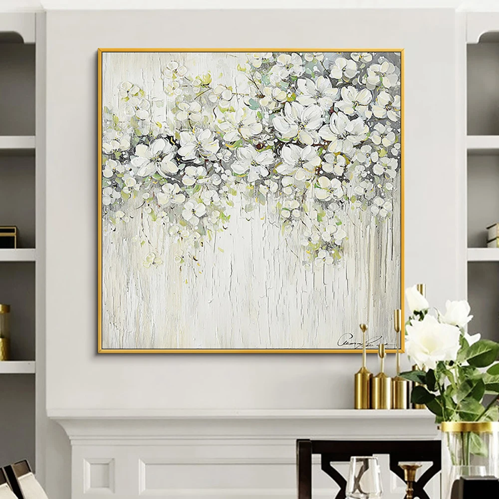 Modern Flower Painting Hand Painted Oil Painting Thick Oil 3D Knife White Flowers Painting For Wedding Home Decoration Unframed
Modern Flower Painting Hand Painted Oil Painting Thick Oil 3D Knife White Flowers Painting For Wedding Home Decoration Unframed
