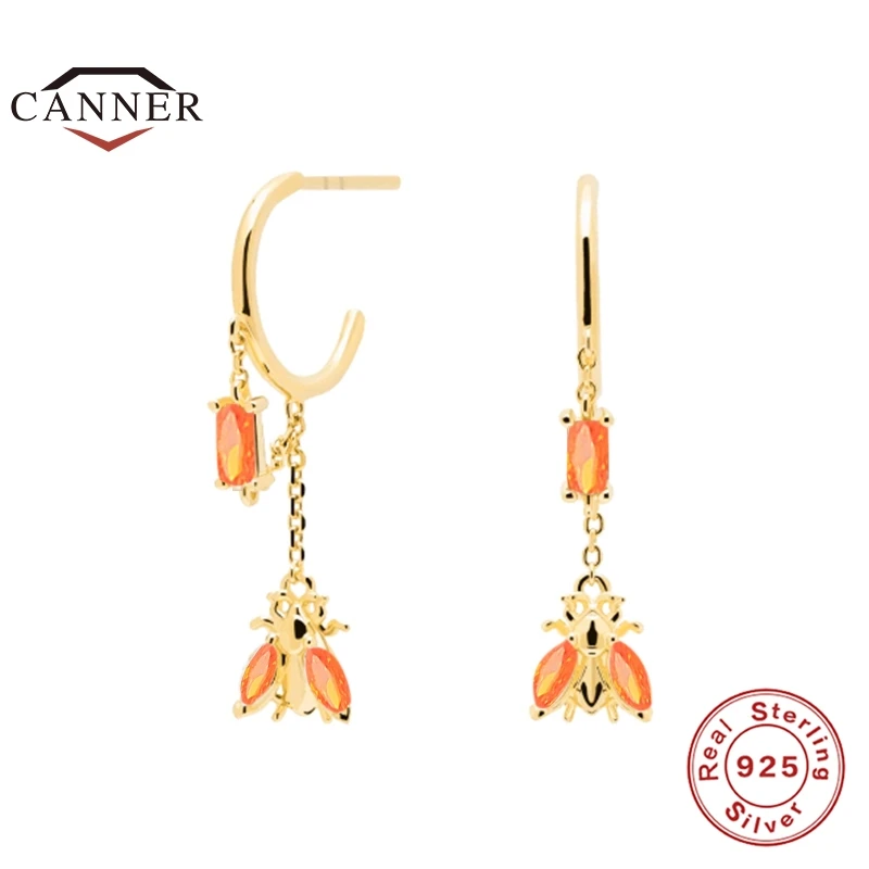 CANNER 925 Sterling Silver Small Bee Pendant Drop Earrings for Women Colorful Zircon Piercing Earring Jewelry Gift Pendientes
CANNER 925 Sterling Silver Small Bee Pendant Drop Earrings for Women Colorful Zircon Piercing Earring Jewelry Gift Pendientes