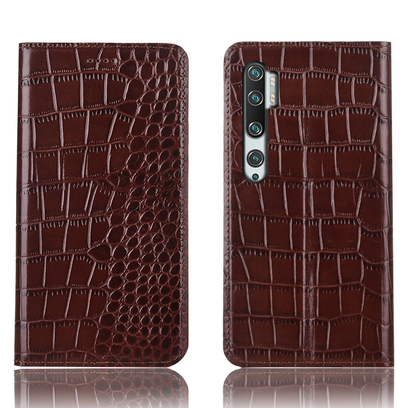 Crocodile pattern genuine leather card slot holder case for Xiaomi Note 10 Pro/Xiaomi 10/Xiaomi Lite holster cover | Мобильные