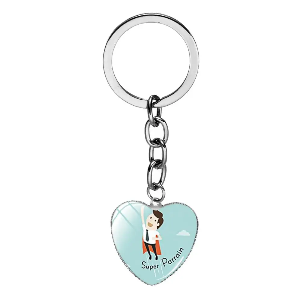 Je Suis Une Super Parrain Fashion Keychain Letter Elements Minimalism Heart Design Glass Handmade Key Ring for Godfather
Je Suis Une Super Parrain Fashion Keychain Letter Elements Minimalism Heart Design Glass Handmade Key Ring for Godfather