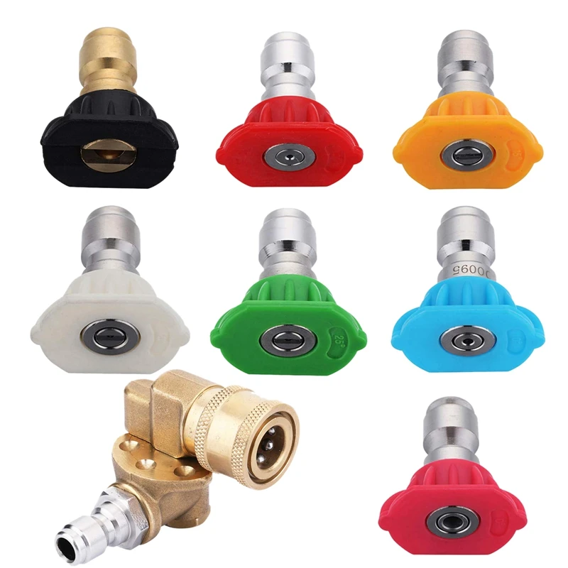 Pressure Washer Accessories Kit, 180 Degree Quick Connecting Pivoting Coupler,7 Power Washer Spray Nozzle Tips, Soap And Rinse J
Pressure Washer Accessories Kit, 180 Degree Quick Connecting Pivoting Coupler,7 Power Washer Spray Nozzle Tips, Soap And Rinse J