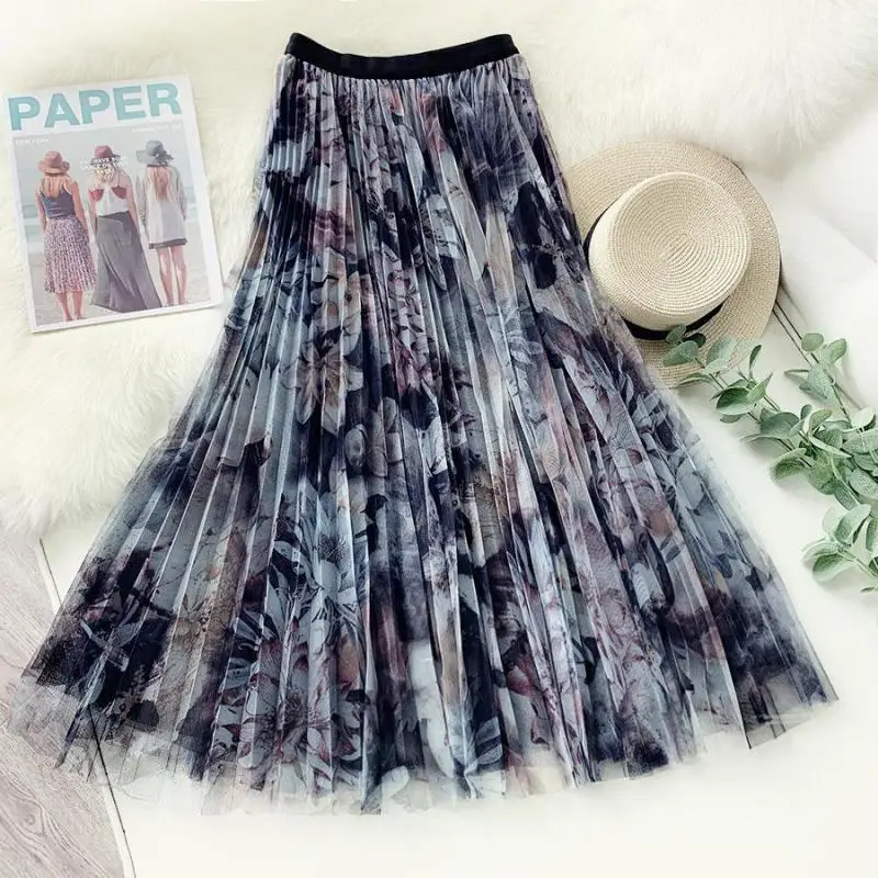 Retro Ink Print Pleated Skirt 2021 Summer New Floral Elastic High Waist Slimming Casual Women A-line Long Skirt Free Shipping
Retro Ink Print Pleated Skirt 2021 Summer New Floral Elastic High Waist Slimming Casual Women A-line Long Skirt Free Shipping